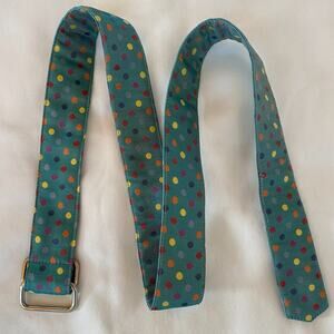 J.McLaughlin M Teal Polka Dot Belt,‎ Double Buckles